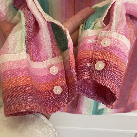 J Crew beautiful, rainbow stripe top - Picture 4 of 11